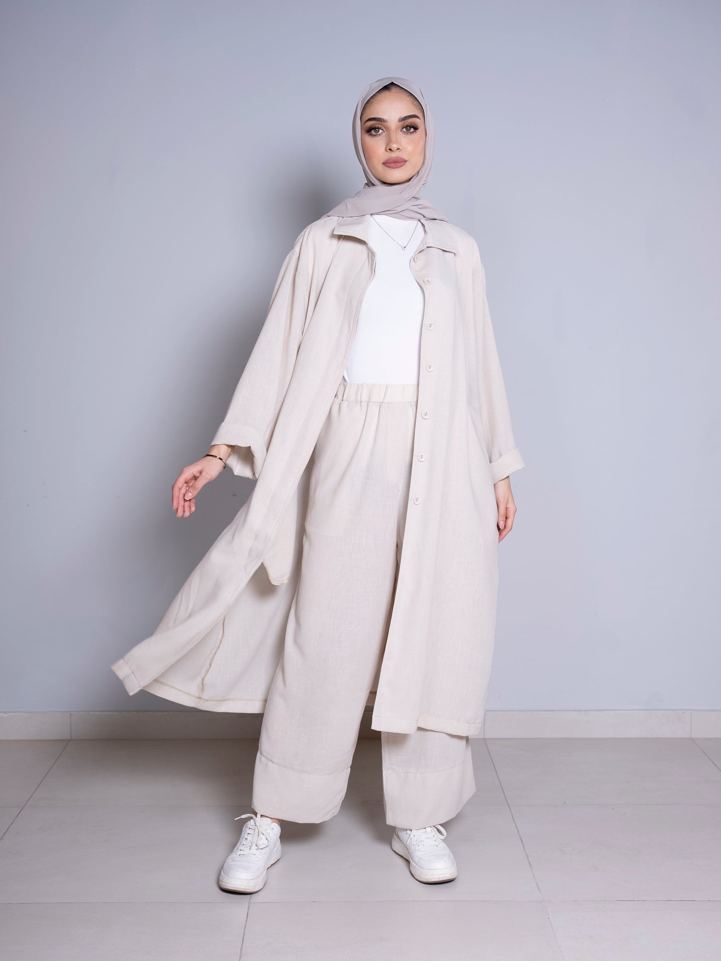Beige Linen Suit