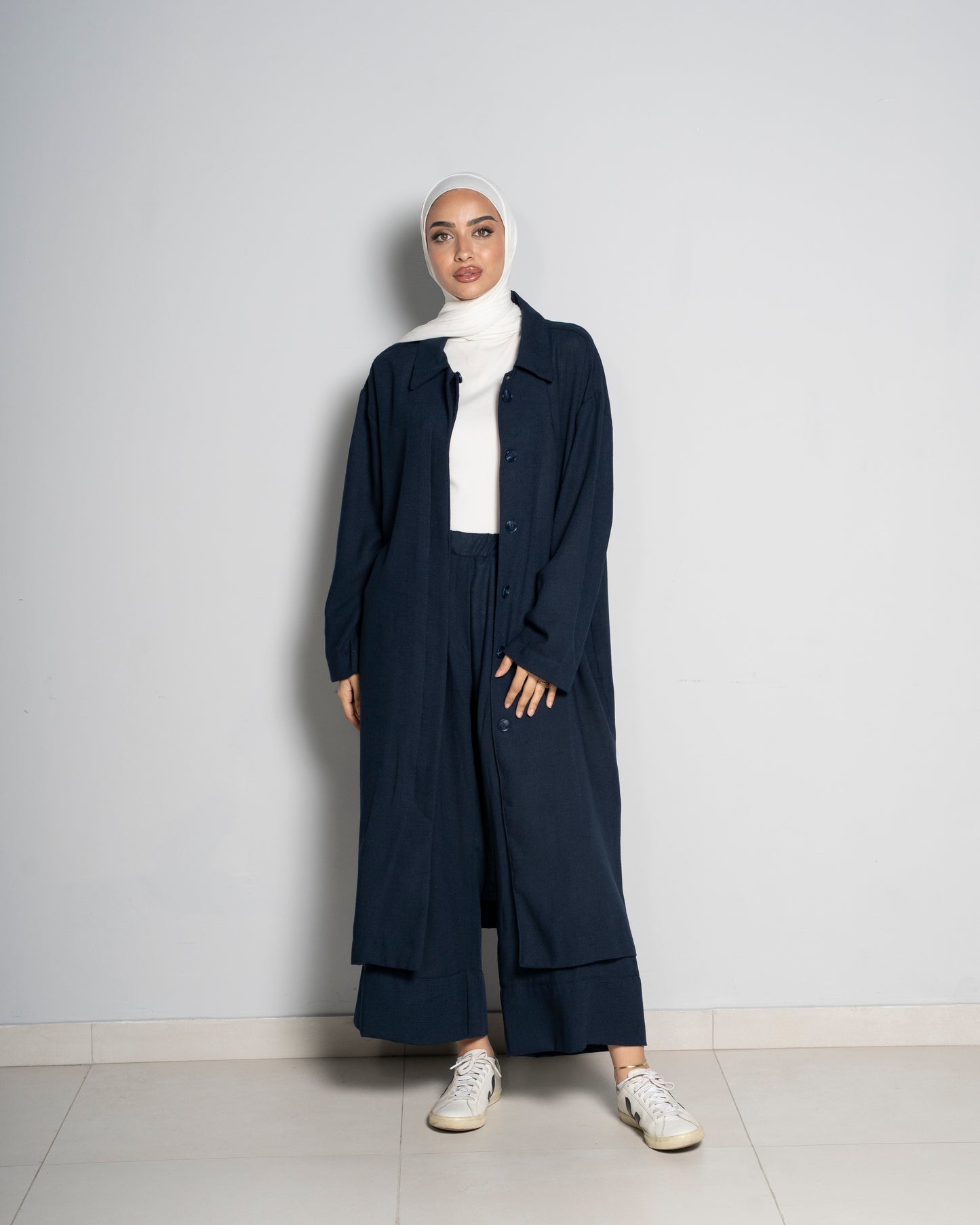 Navy Linen Suit