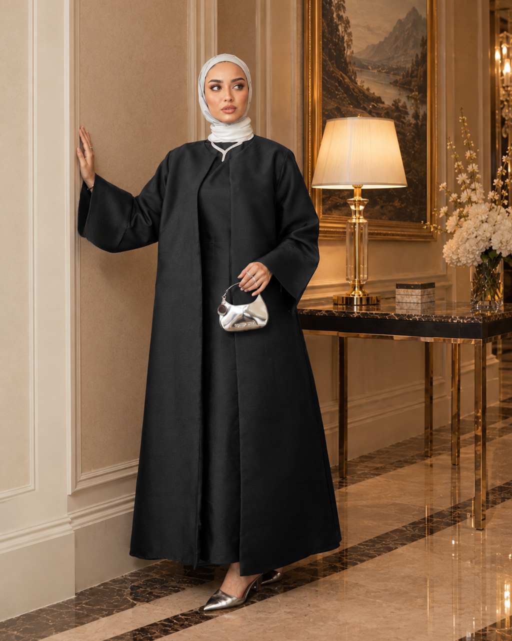 Black Luxury Caftan & Dress Set