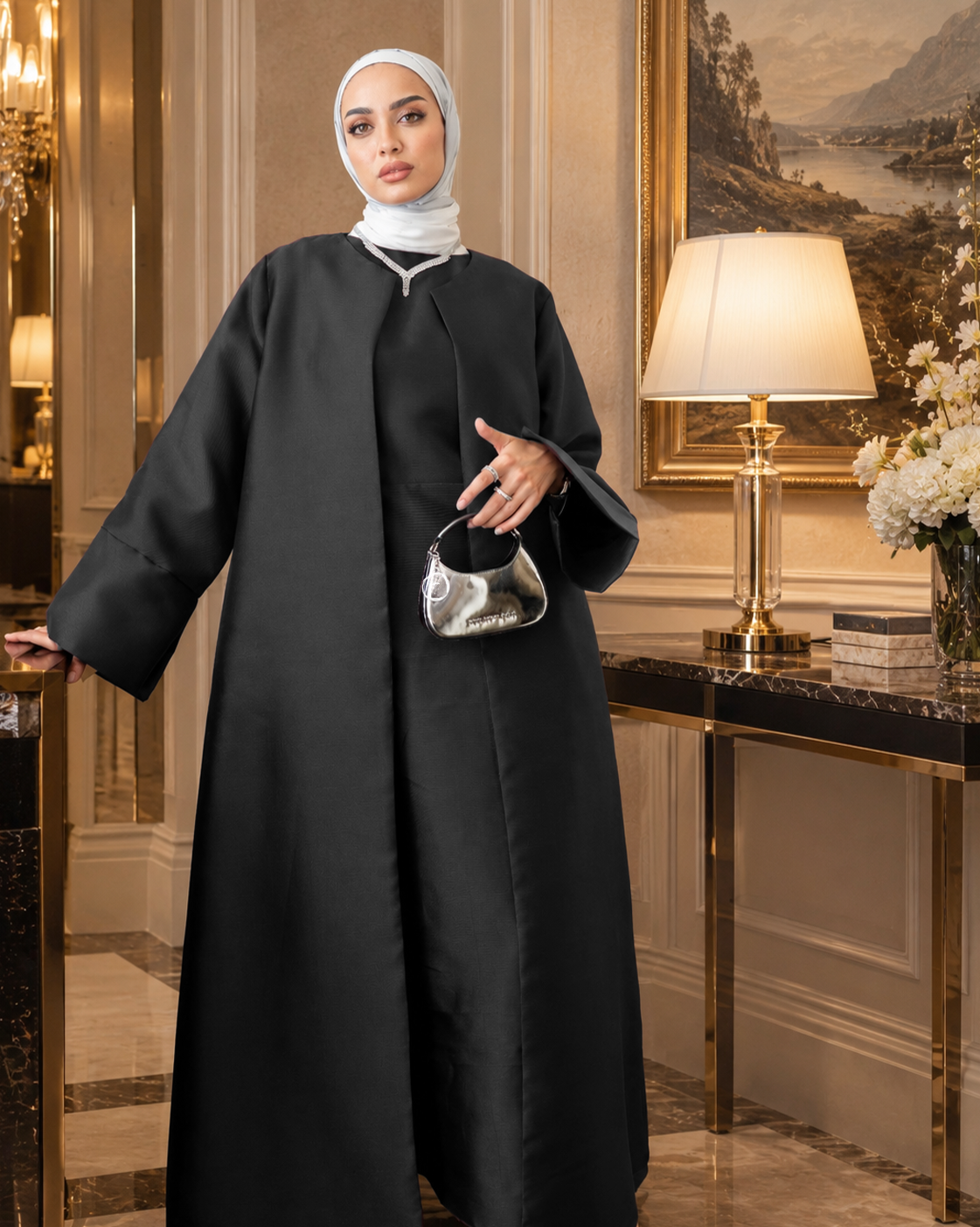 Black Luxury Caftan & Dress Set