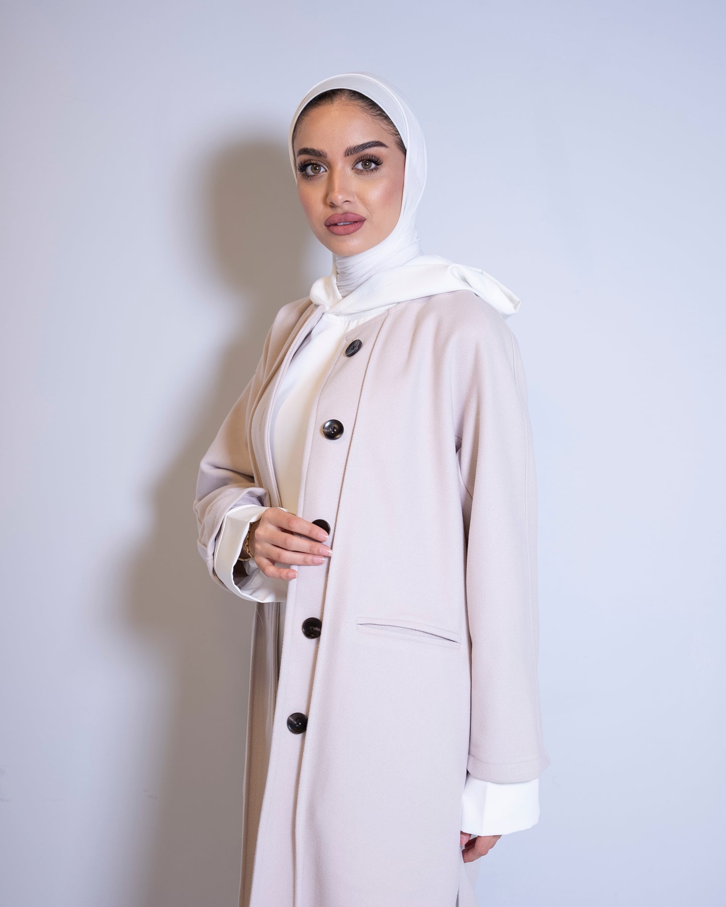 Beige wool coat