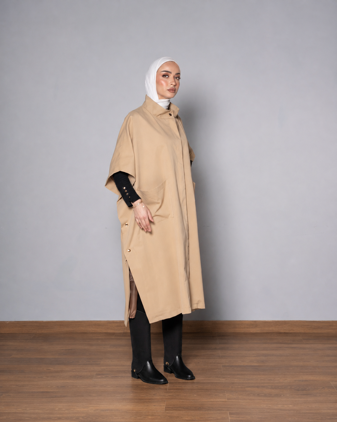 Dark-Beige Prestige Trench Coat