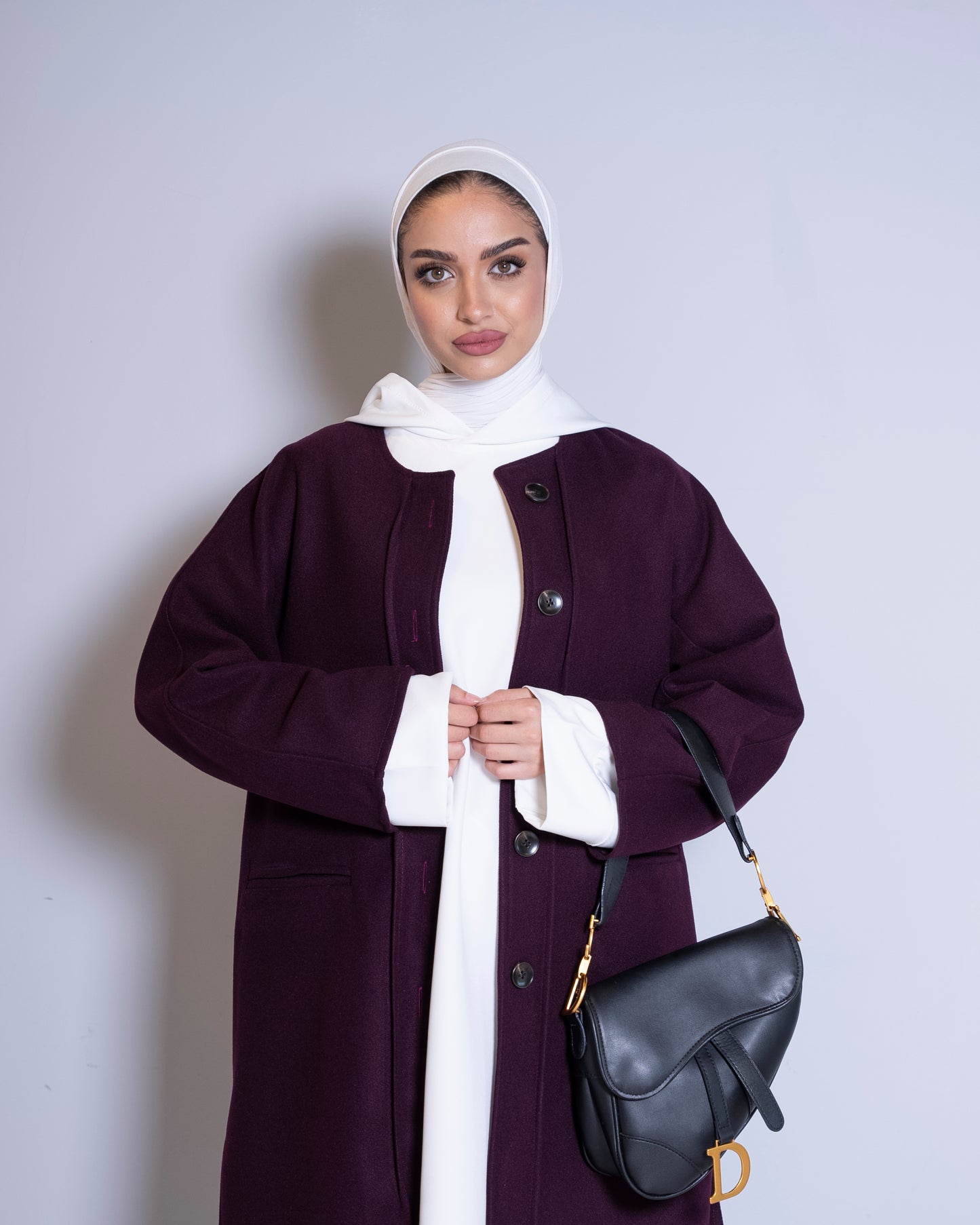 Burgundy wool coat