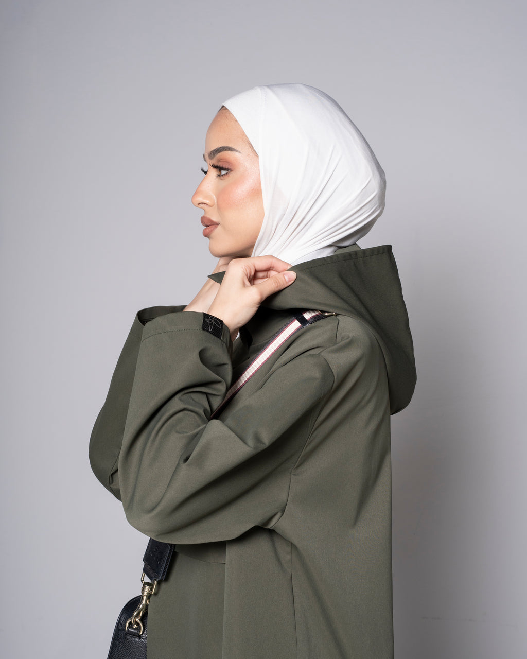 Dark Green Midi Zip Up Hoodie