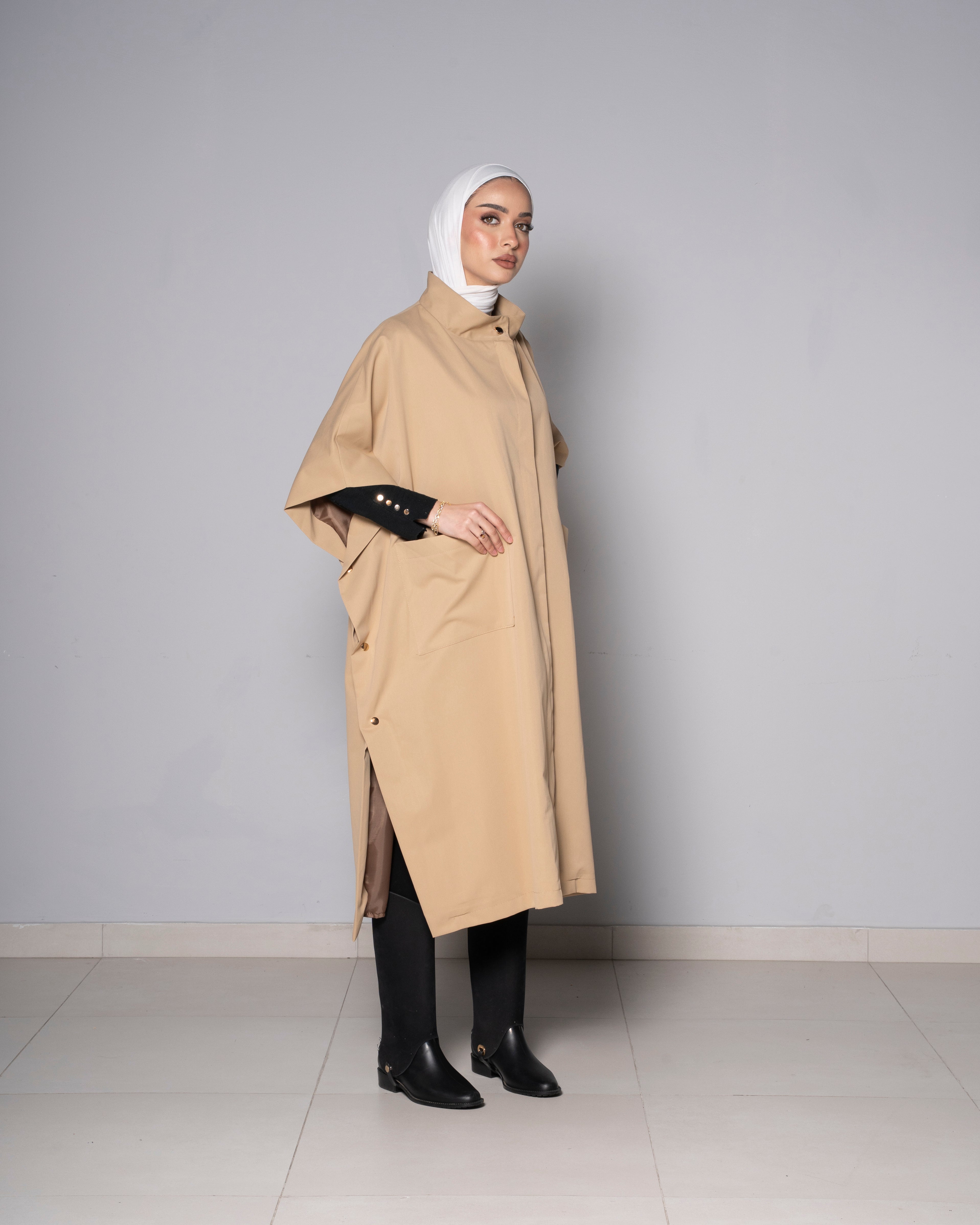 Dark-Beige Prestige Trench Coat