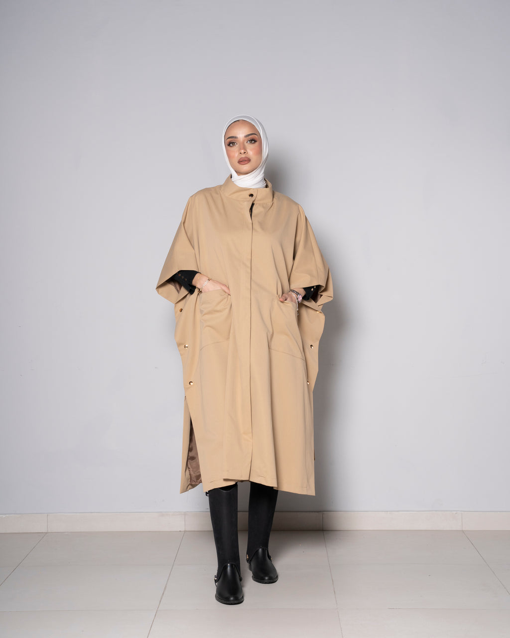 Dark-Beige Prestige Trench Coat