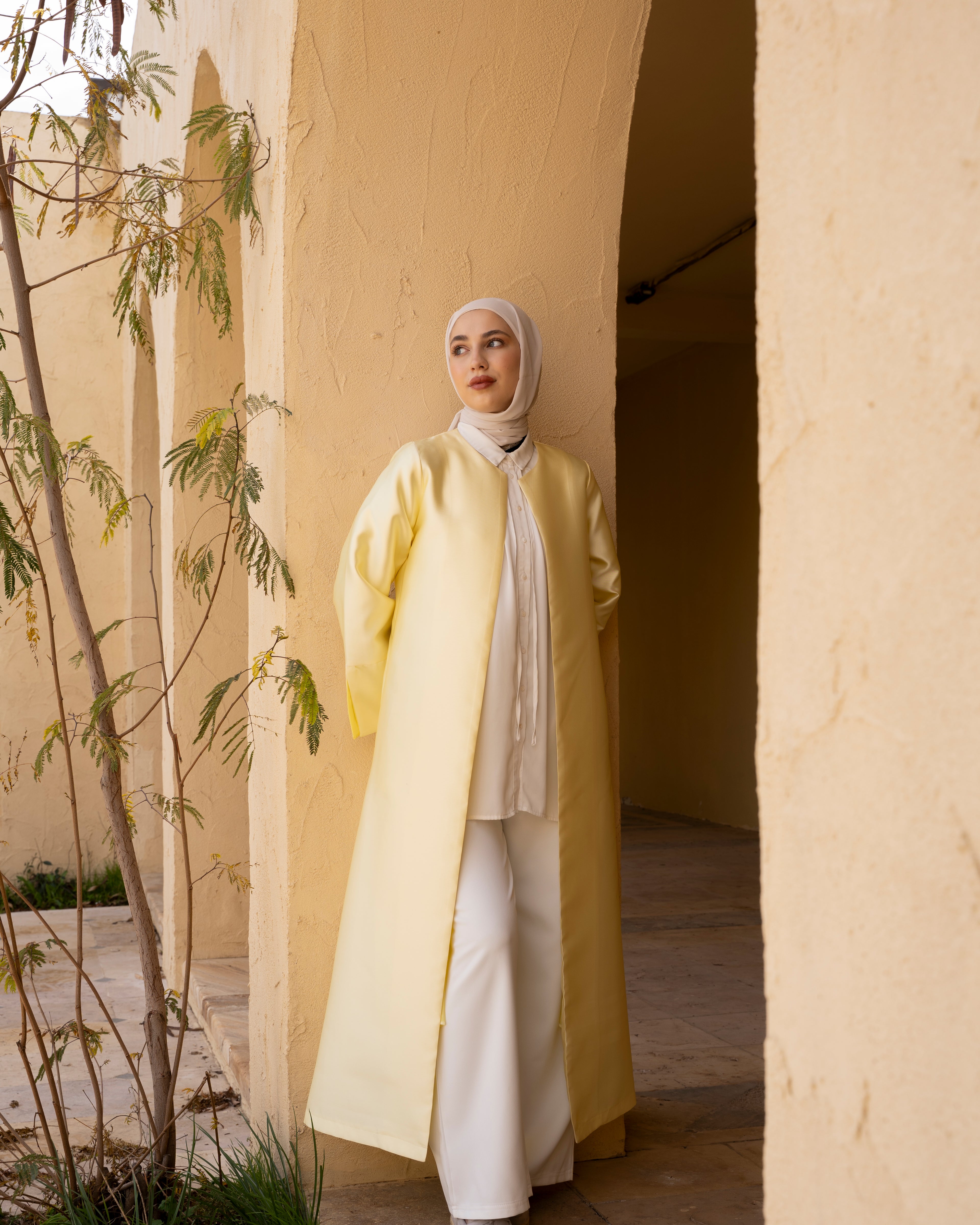 Bright Light-Yellow Ramadan Caftan