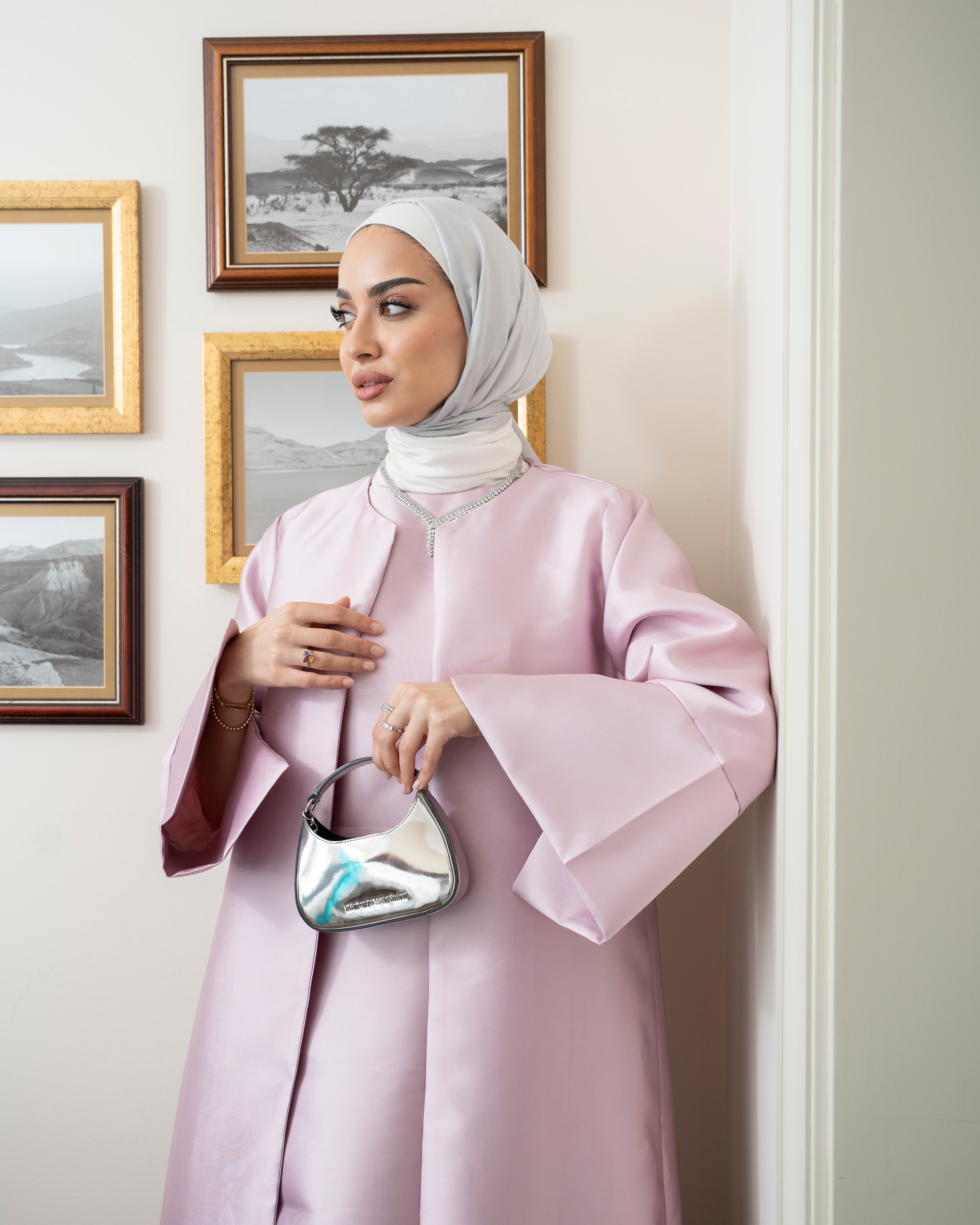 Light Pink Luxury Caftan & Dress Set
