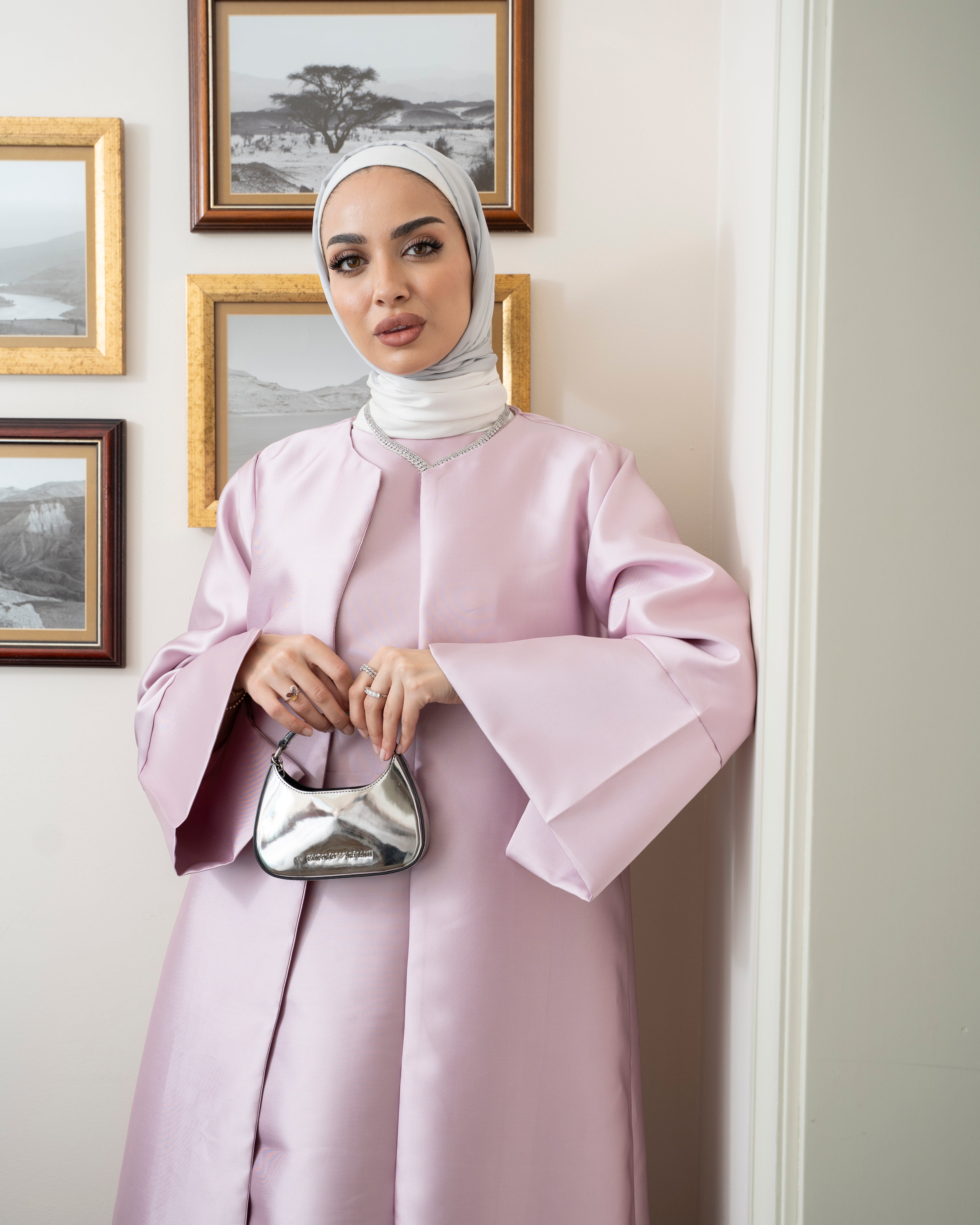 Light Pink Luxury Caftan & Dress Set