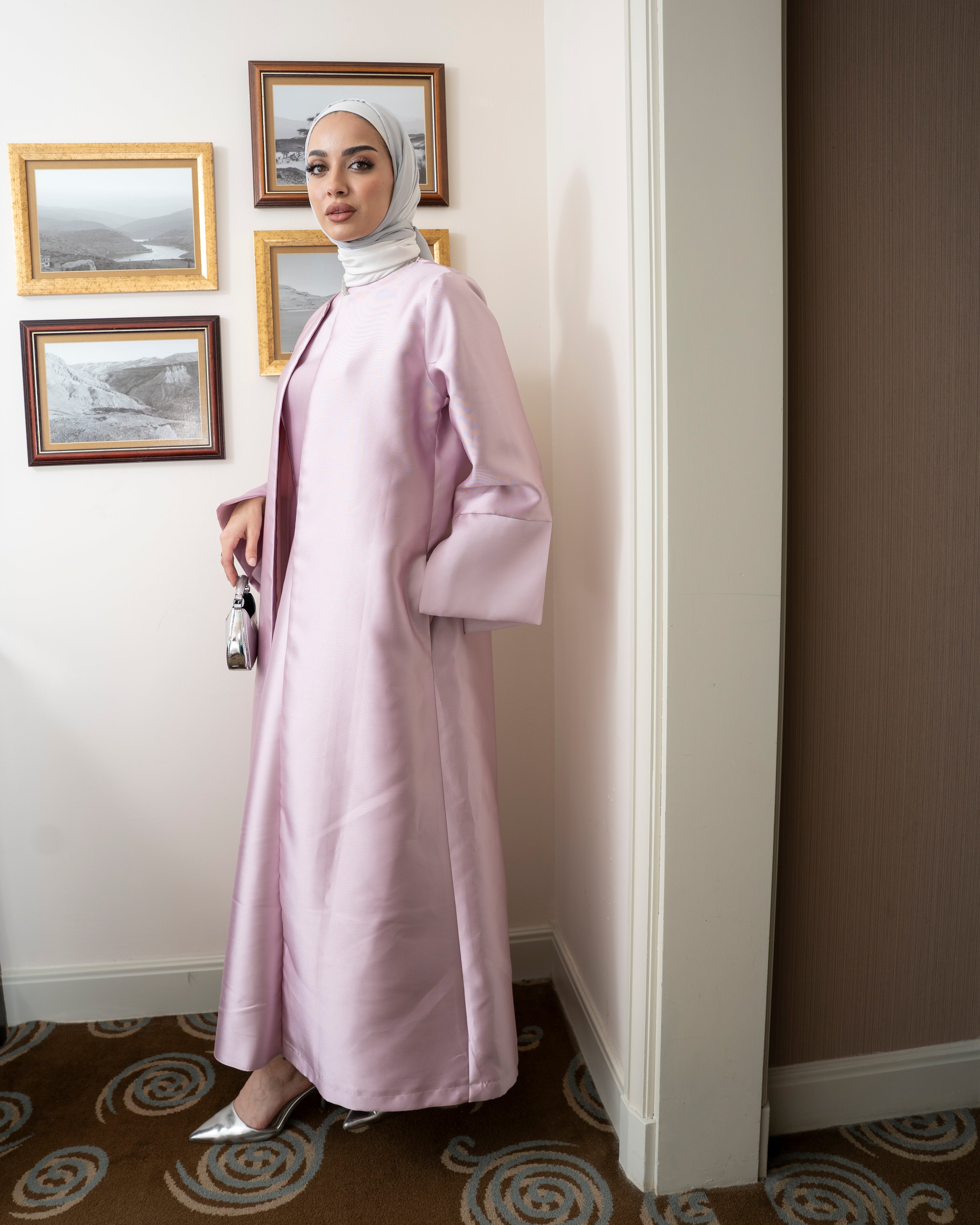 Light Pink Luxury Caftan & Dress Set