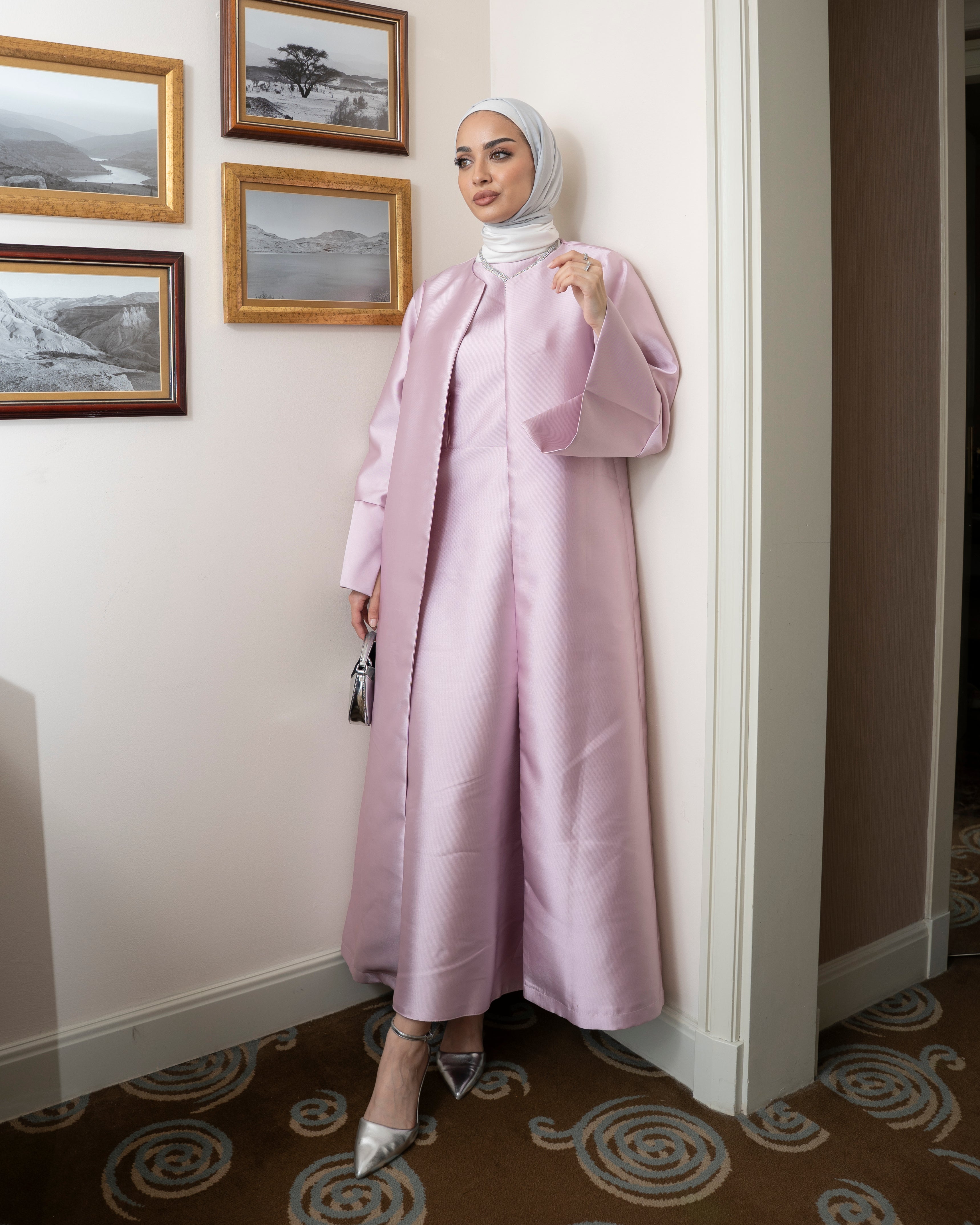Light Pink Luxury Caftan & Dress Set