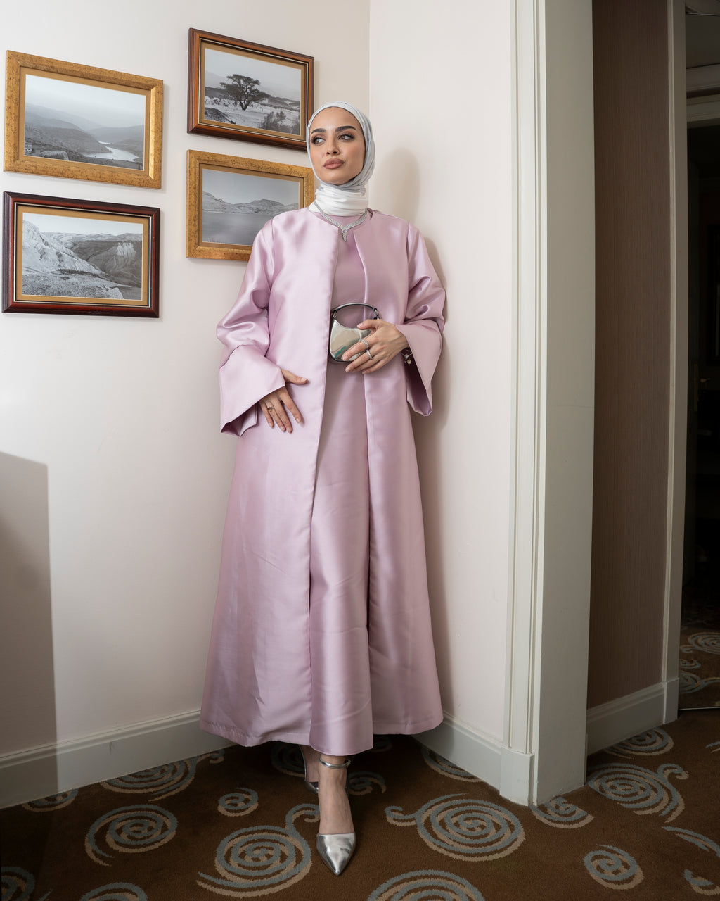Light Pink Luxury Caftan & Dress Set