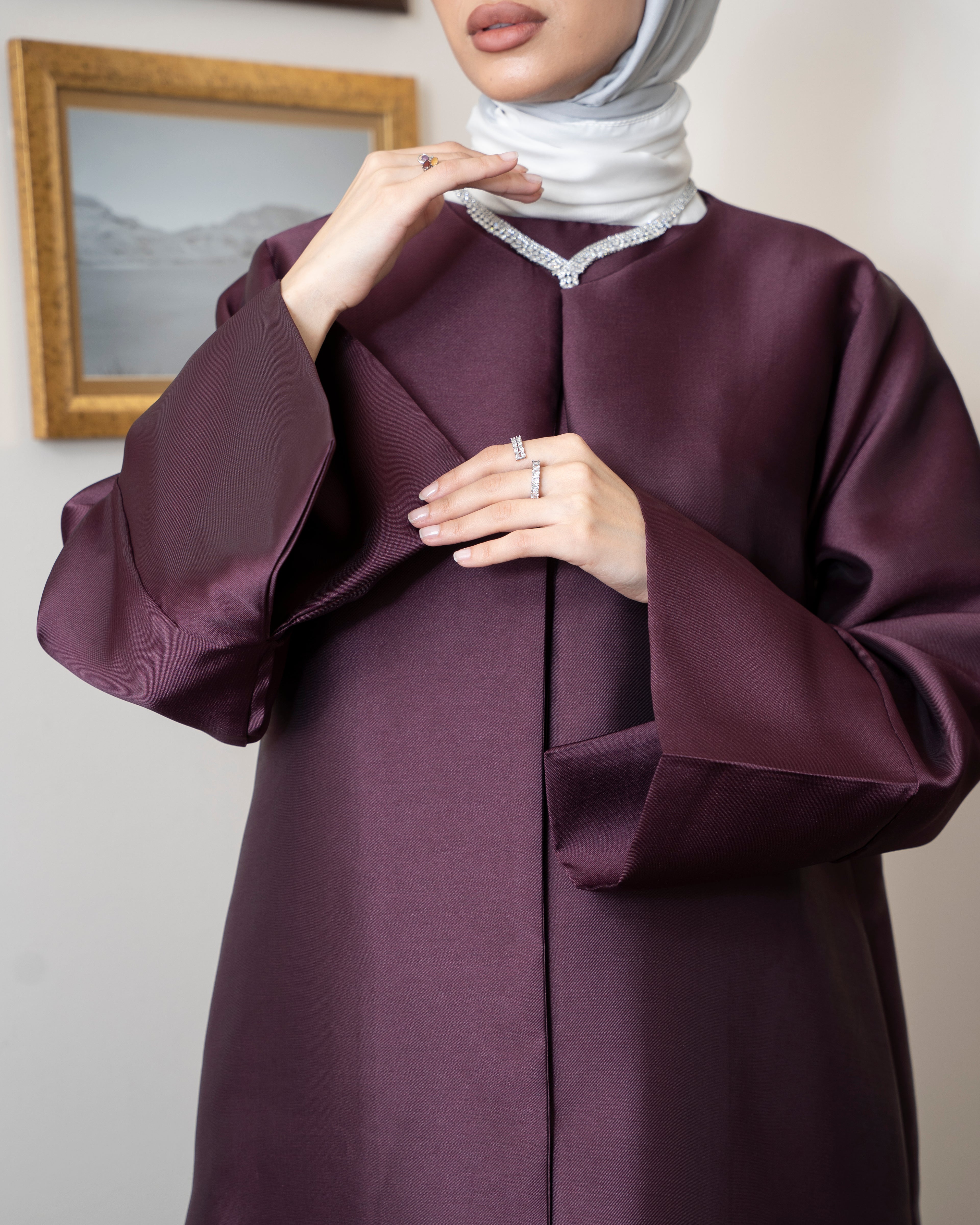 Burgundy Luxury Caftan & Dress Set