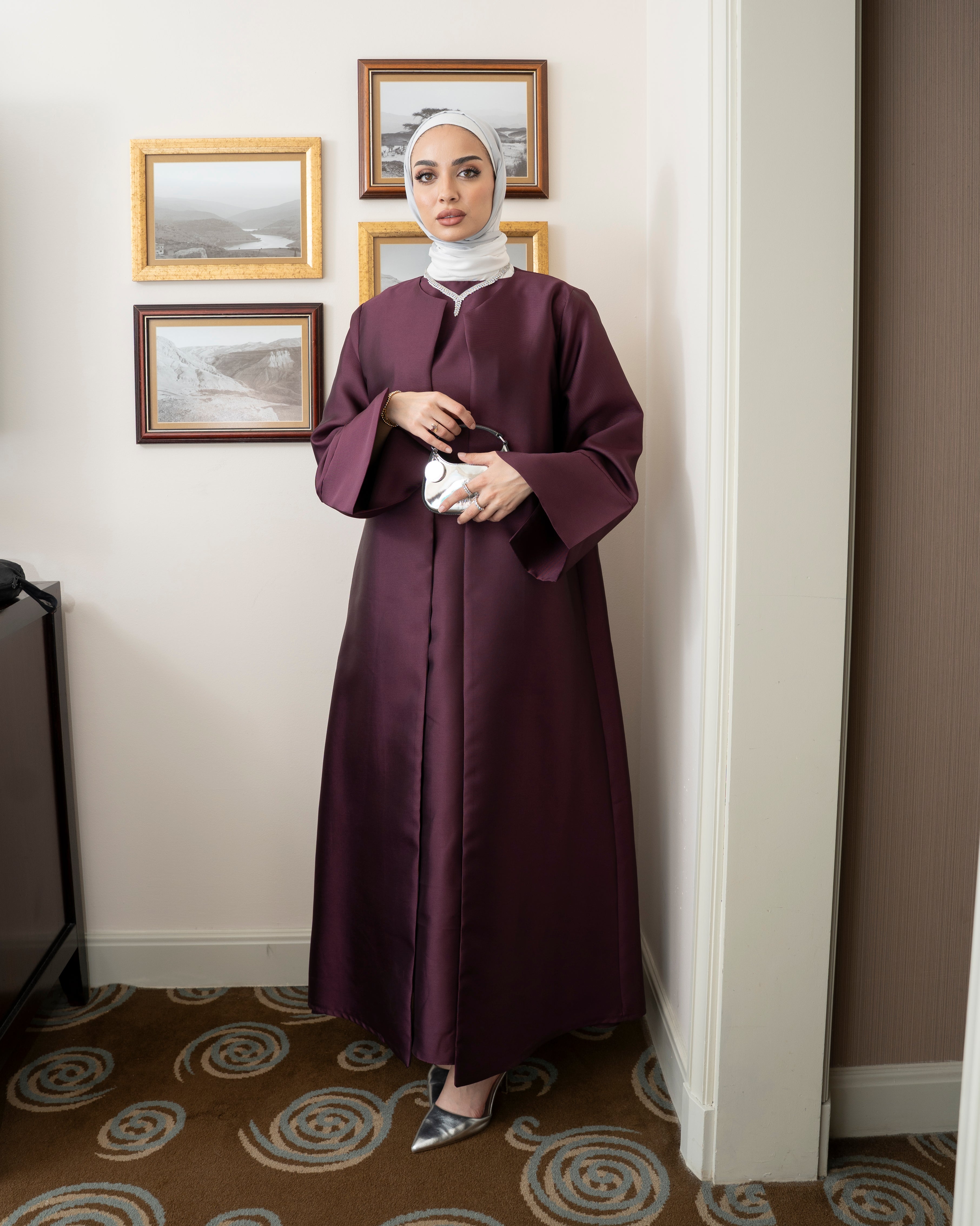 Burgundy Luxury Caftan & Dress Set