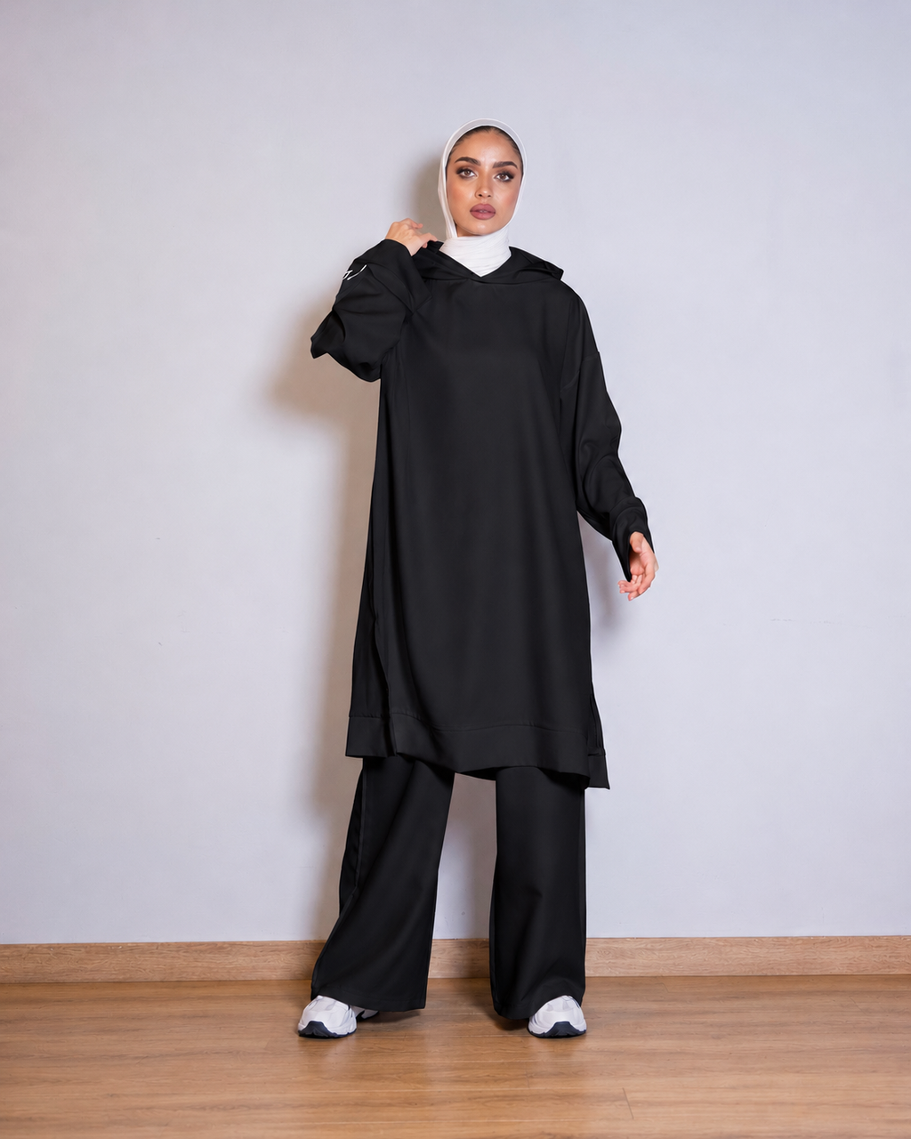 Black long hoodie