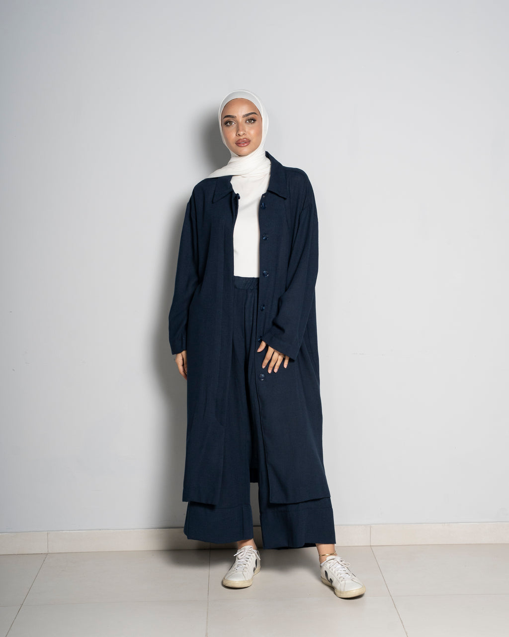 Navy Linen Suit