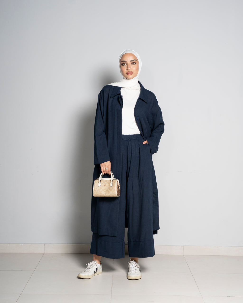 Navy Linen Suit