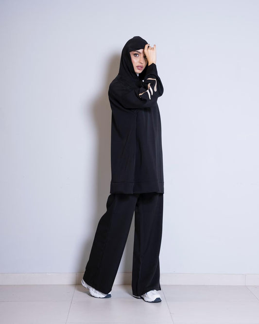 Black Salam Short Hoodie