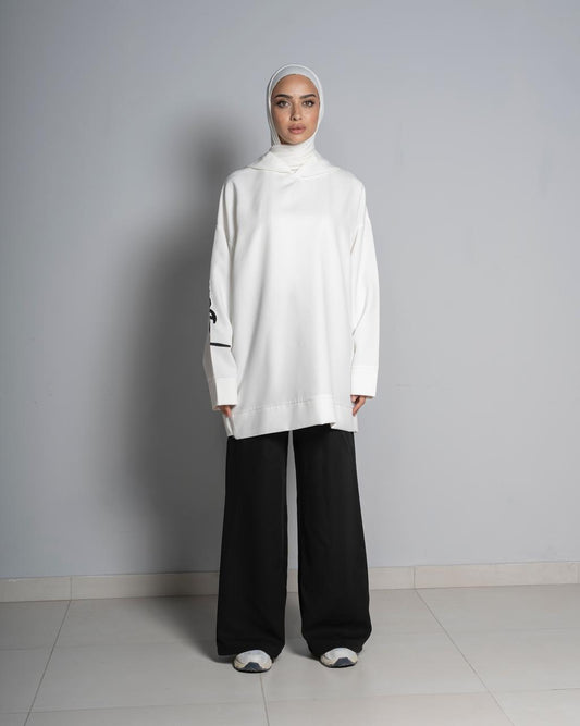 White Salam Short Hoodie