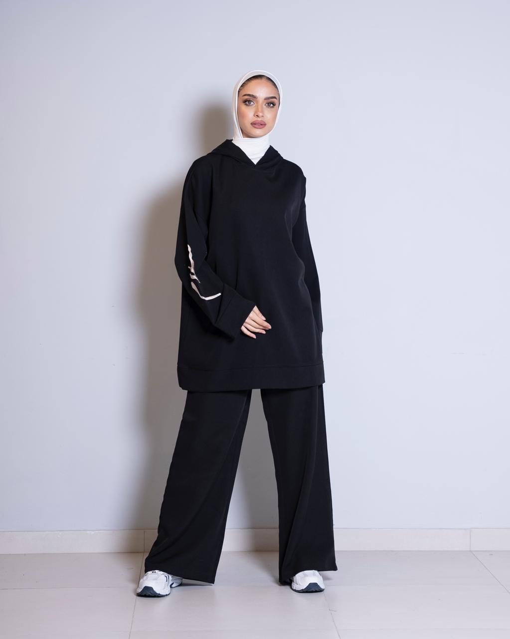 Black Salam Short Hoodie